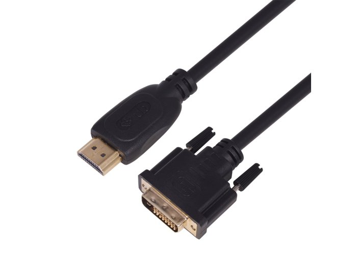 Kabel HDMI - DVI 1.8m DVI 24+1, pozłacany