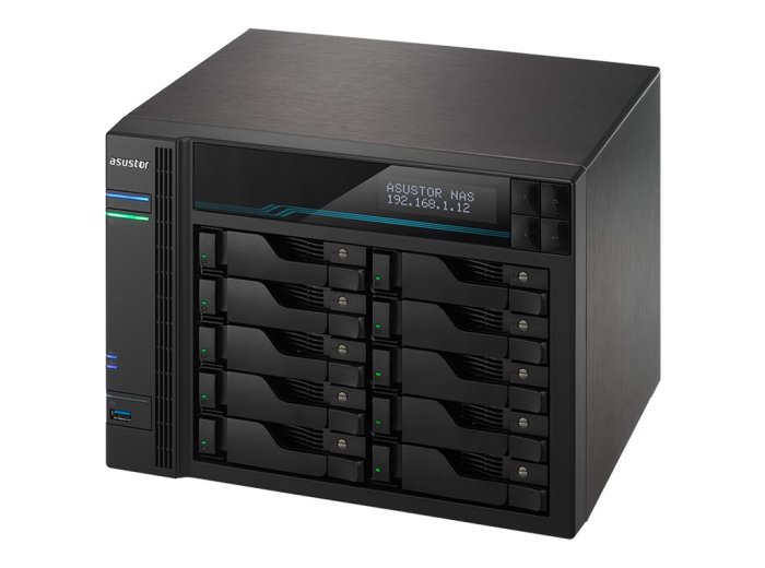 Asustor Lockerstor 10 AS6510T NAS Tower Intel Atom® C3538 8 GB DDR4 0 TB ADM Czarny