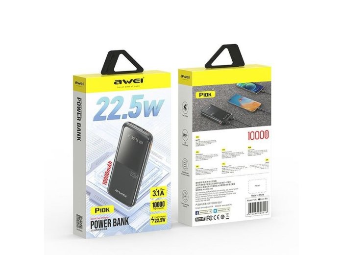 Powerbank 10000mAh P10K 22,5W 2xUSB + USB-C