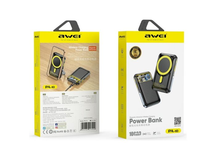 Powerbank PA-10 10000mAh MagSafe indukcyjny czarny