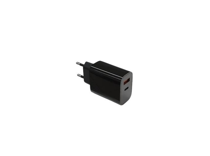 Ładowarka sieciowa 2x3A USB C + USB A Power Delivery czarna