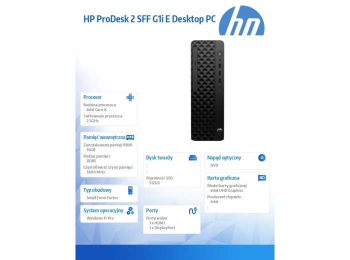 Desktop PD2 SFF G1i i5-14400 512GB/16GB/W11P B6ZC6ET