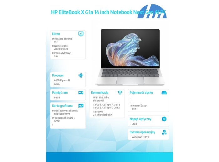 Laptop EliteBook X G1a  AI9HXP375 2TB/64GB/W11P/14.0   B9ZW9ET