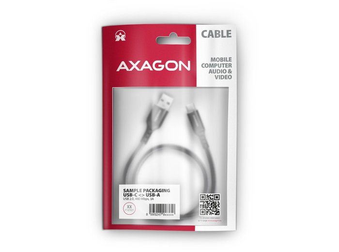 BUCM-AM15AB Kabel USB-C - USB-A 1,5 m, USB 2.0, ładowanie 3A QC3.0/AFC/FCP, aluminiowe wtyki, w oplocie, czarny