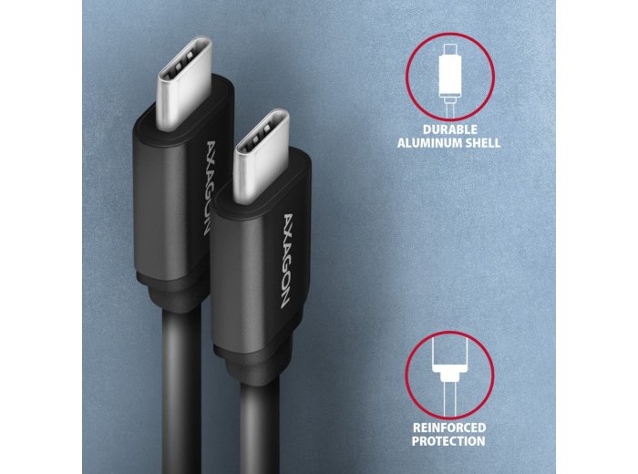 BUCM-CM10TB Kabel spiralny USB-C - USB-C TWISTER 0,6 m, USB 2.0, ładowanie PD 60W/QC4+/AFC/FCP, aluminiowe wtyki, czarny