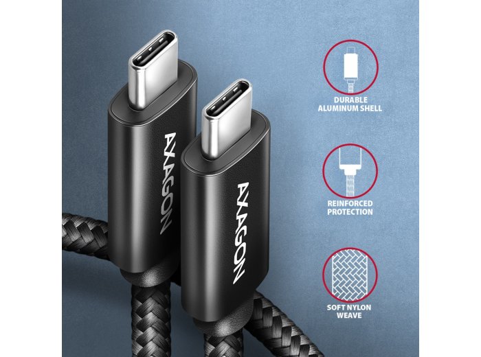BUCM2-CM15AB Kabel USB-C - USB-C 1,5 m, USB 2.0, ładowanie PD 240W/PPS/QC4+/AFC/FCP, E-Marker, aluminiowe wtyki, w oplocie, czarny