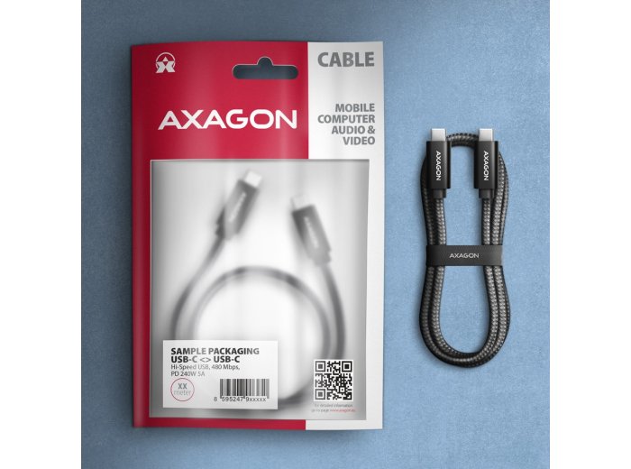 BUCM2-CM30AB Kabel USB-C - USB-C 3 m, USB 2.0, ładowanie PD 240W/PPS/QC4+/AFC/FCP, E-Marker, aluminiowe wtyki, w oplocie, czarny