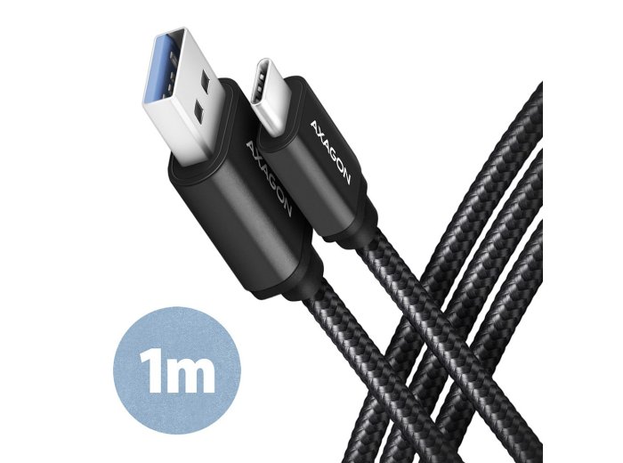 BUCM3-AM10AB Kabel USB-C - USB-A 3.2 Gen 1, 1m, 3A, ALU, oplot, Czarny