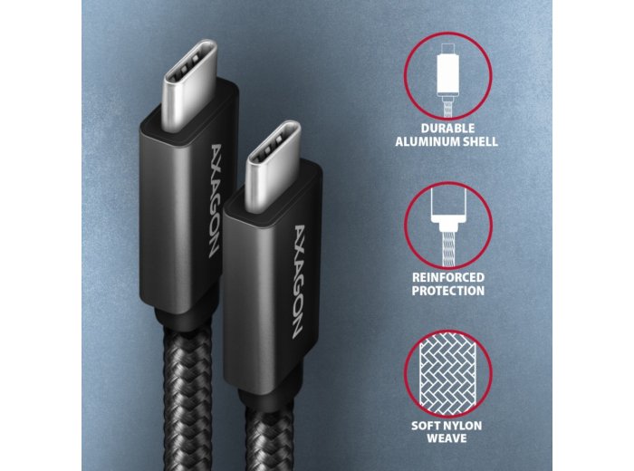 BUCM32-CM10AB Kabel USB-C - USB-C 3.2 Gen 2, 1m, PD 100W, 5A, 4K HD, ALU, oplot, czarny