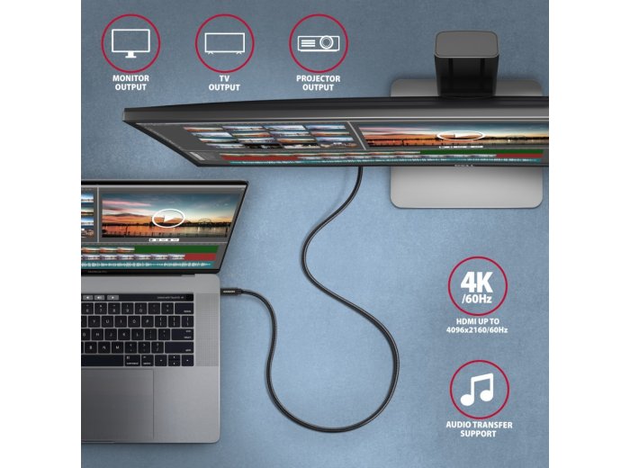 BUCM32-CM10AB Kabel USB-C - USB-C 3.2 Gen 2, 1m, PD 100W, 5A, 4K HD, ALU, oplot, czarny