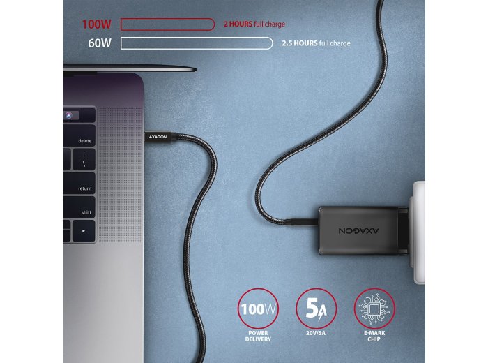 BUCM32-CM15AB Kabel USB-C - USB-C 1,5 m, USB 20Gbps, ładowanie PD 100W/PPS/QC4+/AFC, wideo 4K/60Hz, E-Marker, aluminiowe wtyki, w oplocie, czarny