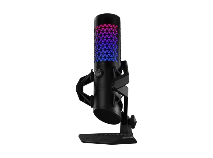 ASUS ROG Carnyx USB Gaming Microphone (25mm condenser capsule, 192kHz/24-bit, cardioid, high-pass filter, built-in pop filter, metal shock mount, one-touch mute, USB, Aura Sync RGB)- Black