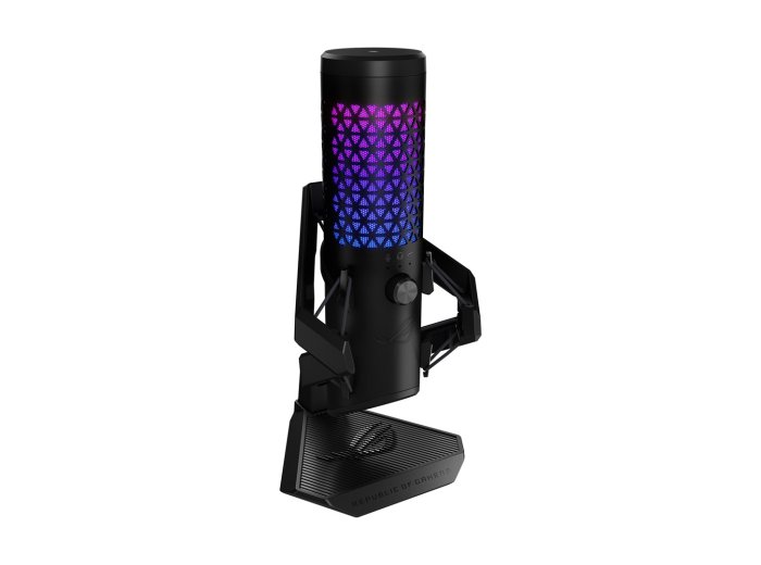 ASUS ROG Carnyx USB Gaming Microphone (25mm condenser capsule, 192kHz/24-bit, cardioid, high-pass filter, built-in pop filter, metal shock mount, one-touch mute, USB, Aura Sync RGB)- Black
