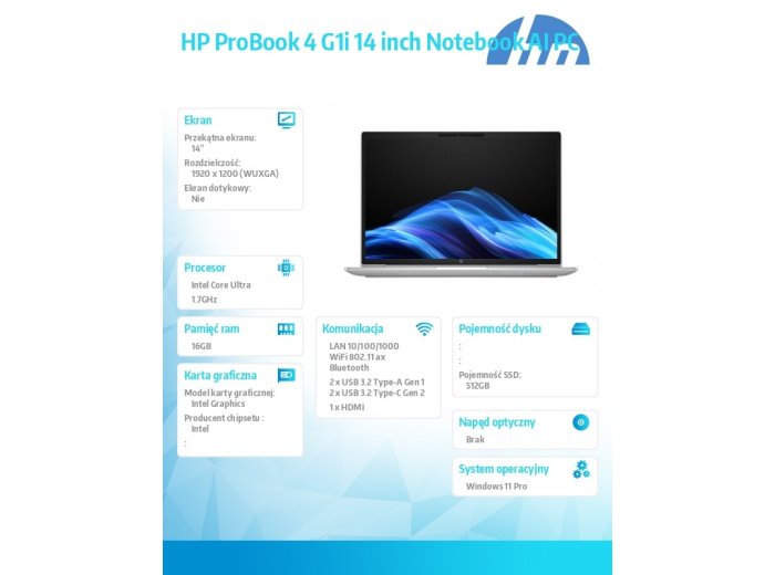 Laptop ProBook 4 G1i U7-255U 512GB/16GB/W11P/14.0 C51MYET