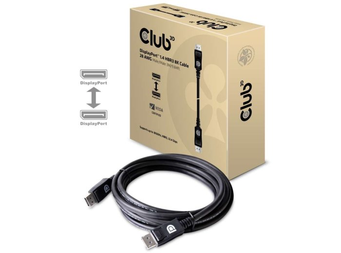 CLUB3D DisplayPort 1.4 HBR3 8K 28AWG Cable M/M 3m /9.84ft