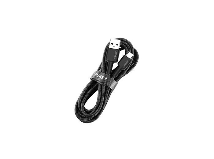 CB-CA2 OEM kabel USB-C - USB-A 2m 60W PD 3A 20V FCP AFC nylonowy oplot czarny