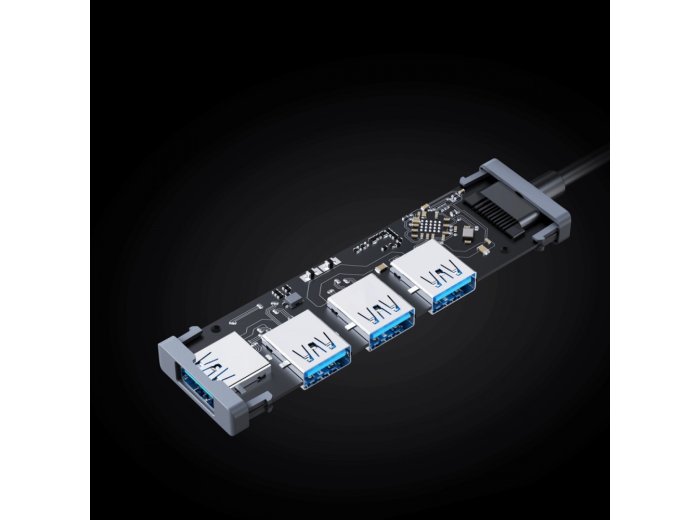 CB-H36 aluminiowy HUB USB-A | Ultra Slim | 4w1 | 4xUSB 3.0 | 5Gbps