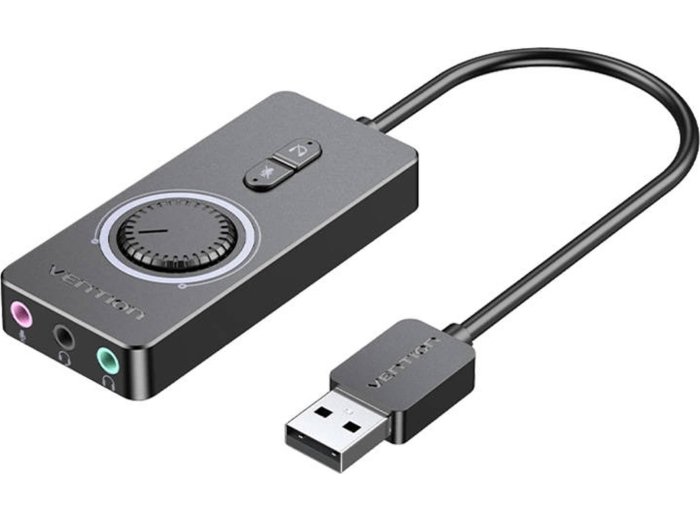 Zewnętrzna karta dźwiękowa z regulacją głośności Vention 1m USB 2.0