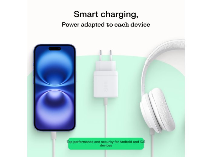 Ładowarka sieciowa USB 30W 1x USB-C BIAŁA