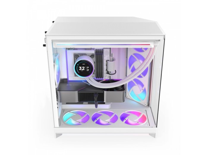 Obudowa H9 FLOW RGB+ Midi tower z oknem biała
