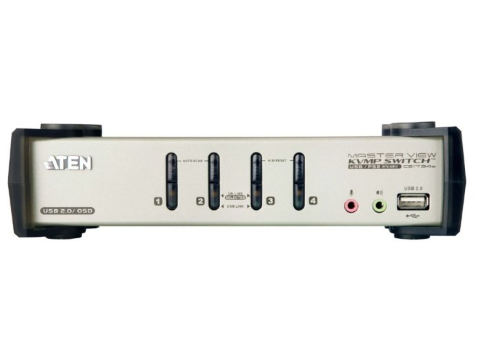 Przełącznik 4-portowy PS/2-USB VGA/Aud KVMP W/OSD