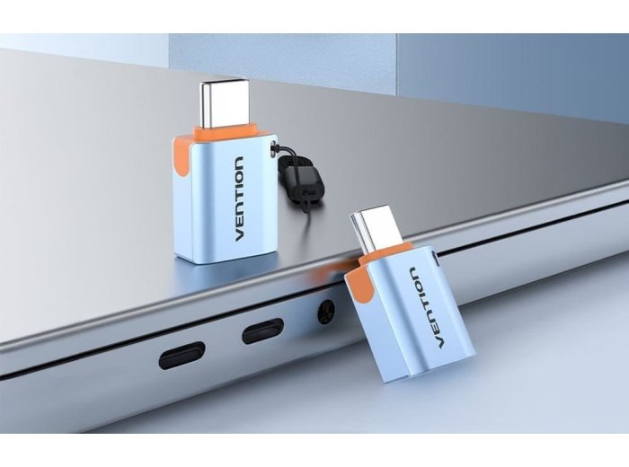 Adapter OTG USB 3.1 Vention USB-C do USB-A ze smyczą stop aluminium