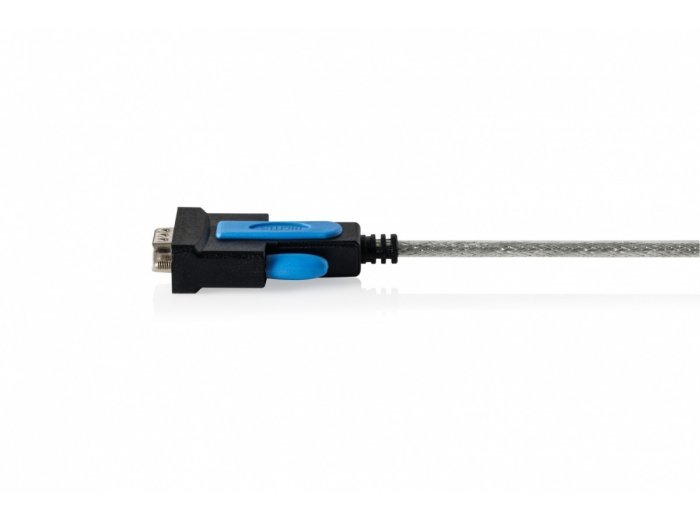 Kabel adapter USB 2.0 do RS232 (DB9) | Chipset FTDI (FT232RNL) | PVC, transparentny | Mocowanie na śruby | 1.8m