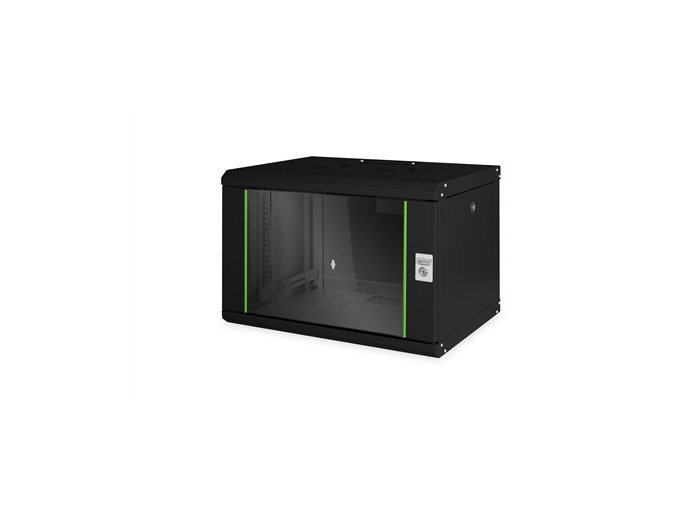 Digitus Szafa sieciowa wisząca Unique 19" 7U rack 600x450, drzwi szyba, czarny, niedzielona, złożona, 100kg
