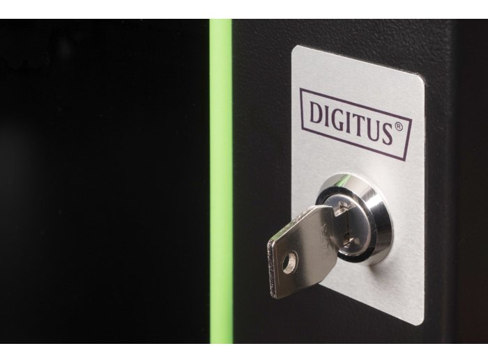 Digitus Szafa sieciowa wisząca Unique 19" 7U rack 600x450, drzwi szyba, czarny, niedzielona, złożona, 100kg