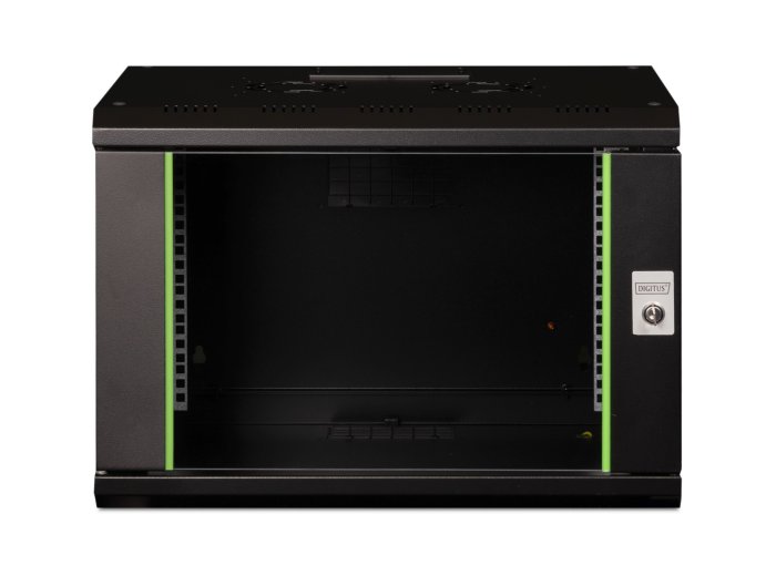Digitus Szafa sieciowa wisząca Unique 19" 7U rack 600x450, drzwi szyba, czarny, niedzielona, złożona, 100kg