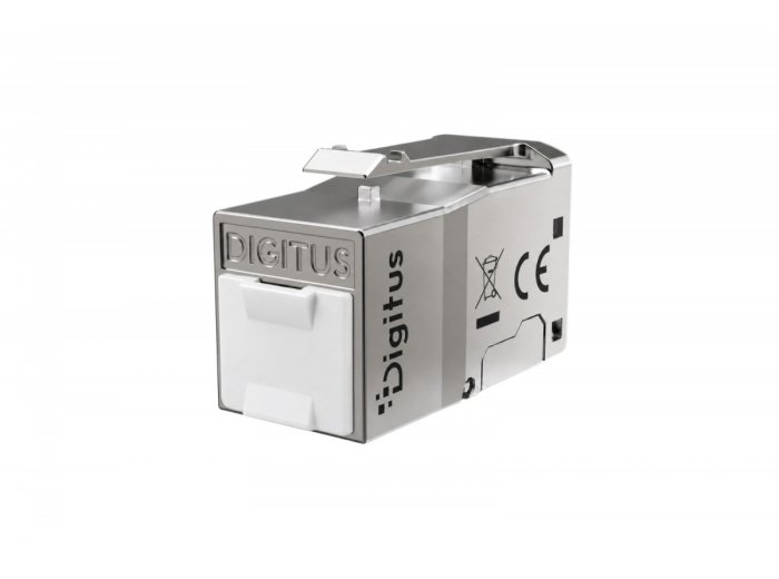 Moduł (gniazdo) Keystone RJ45 (8P8C) kat.6, STP ekranowany, beznarzędziowy, zaślepka przeciwpyłowa