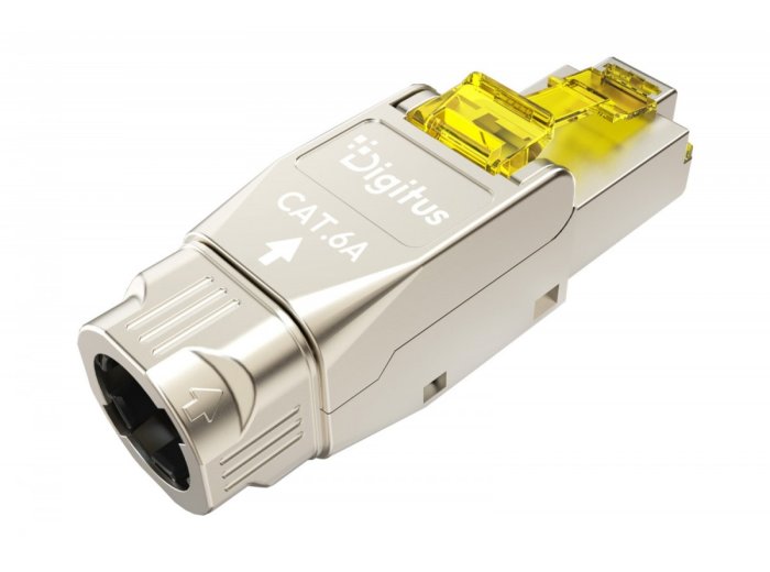 Wtyk modularny RJ45 kat.6A, PoE++, 10GbE, STP, ekranowany, beznarzędziowy, zakręcany, metalowy, AWG 22-27, linka/drut
