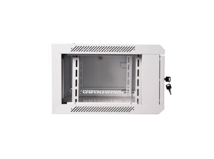 Szafa wisząca jednosekcyjna 19 4U 279/600/450mm, drzwi metalowe, szara (RAL7035), zmontowana