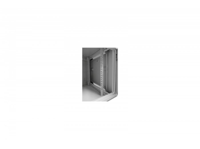 Szafa wisząca jednosekcyjna 19 6U 368/600/450mm, drzwi metalowe, szara (RAL7035), zmontowana