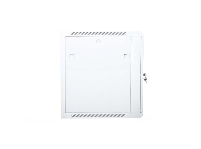 Szafa wisząca jednosekcyjna 19 12U 635/600/600mm, drzwi szklane, szara (RAL 7035), zmontowana