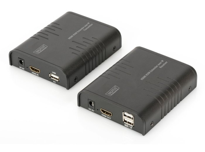 Przedłużacz/Extender KVM (HDMI+USB) do 120m po Cat.5e UTP lub IP, 1080p FHD 60Hz, audio (zestaw)
