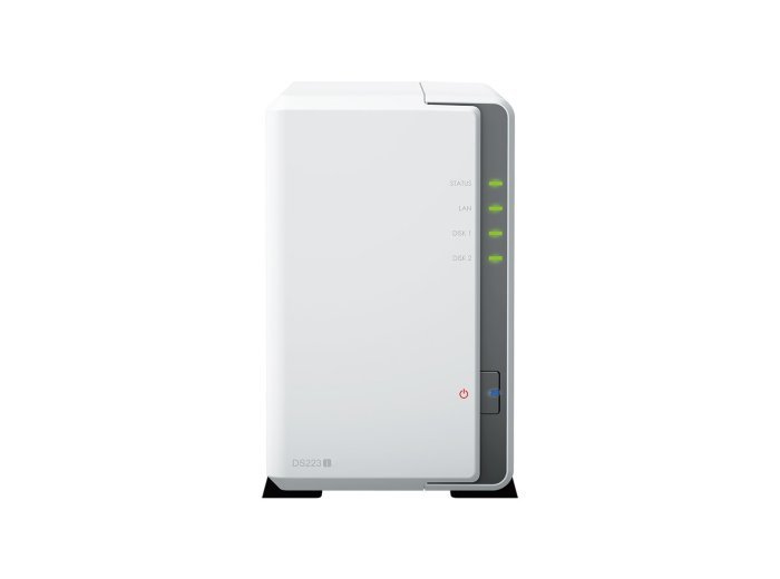 NAS Synology DS223j; Tower; 2x (3.5" SATA HDD); Realtek RTD1619B; ,1 GB DDR4, 1x 1GbE RJ-45