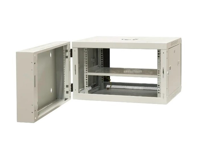 EmiterNet Szafa wisząca dzielona 19" 6U, drzwi blacha/szkło, 600×550×370mm szer./gł./wys.