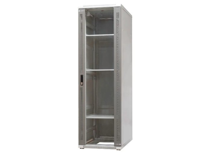EmiterNet Szafa ramowa stojąca 42U, drzwi przód blacha/szkło, 600x1000x1980mm (szer./gł./wys.)