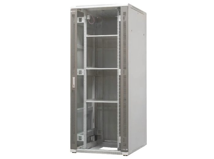 EmiterNet Szafa ramowa stojąca 42U, drzwi przód blacha/szkło, 800x1000x1980mm (szer./gł./wys.)