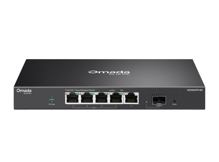 Przełącznik Omada Easy Managed, 5 portów 2,5G w tym 4 porty PoE++ i 1 slot SFP+ 10G