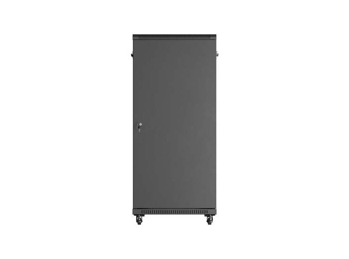 Szafa instalacyjna rack stojąca 19 cali 27U 600x1000 drzwi przeszklone (Flat pack) czarna