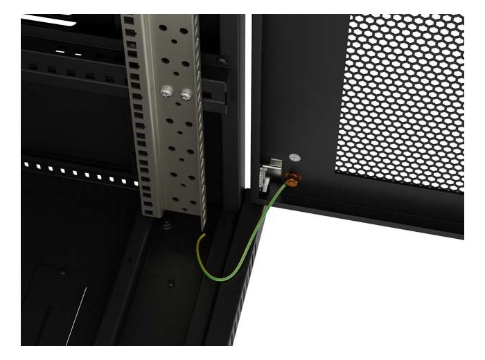 Szafa instalacyjna rack stojąca 19 cali 18U 600x800 drzwi perforowane (Flat pack) czarna