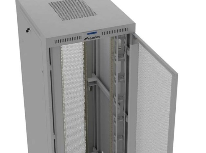 Szafa instalacyjna rack stojąca 19 cali 47U 800x1000 szara drzwi perforowane LCD (flat pack) V2