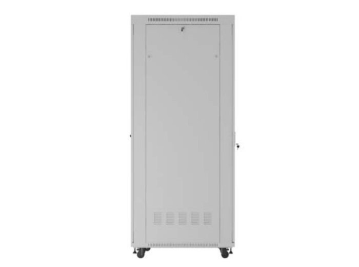 Szafa instalacyjna rack stojąca 19 cali 47U 800x1000 szara drzwi perforowane LCD (flat pack) V2