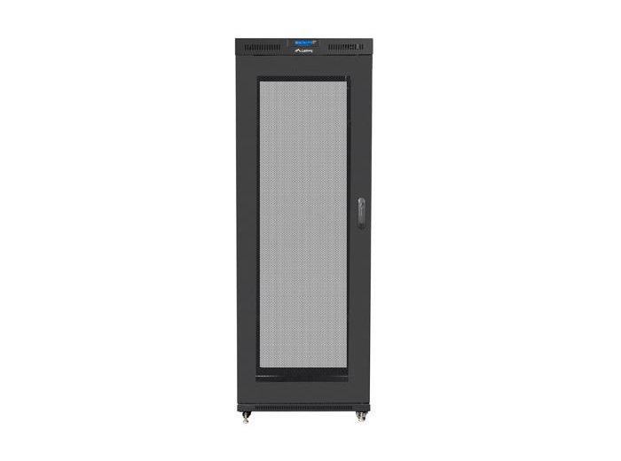 Szafa rack stojąca 19 cali 27U 800x1200 czarna drzwi perforowane LCD FLAT PACK