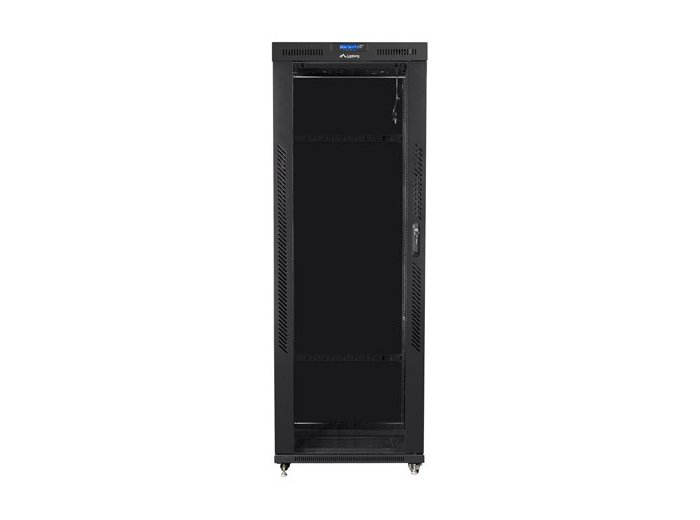 Szafa instalacyjna rack stojąca 19 42U 800x800 czarna, drzwi szklane LCD (Flat pack)