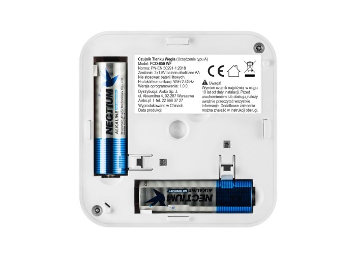 Czujnik tlenku węgla Tuya/WiFi FCO-850 WF, czujnik tlenku węgla z komunikacja WiFi, Tuya / Smart Life, autonomiczny czujnik tlenku