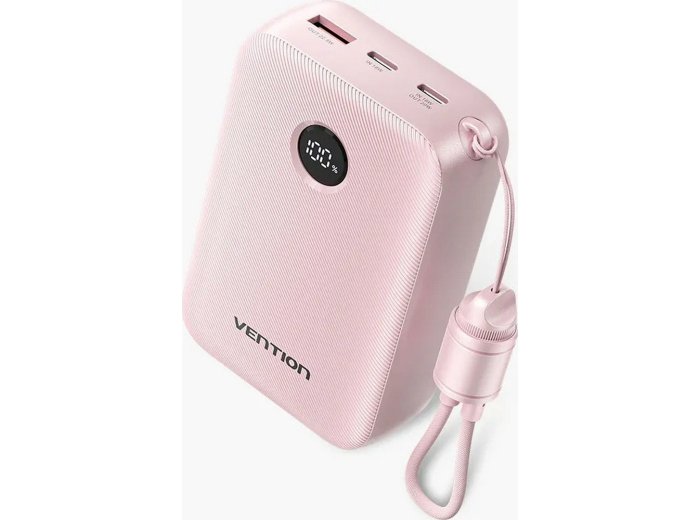Powerbank Vention 20000mAh 2 x USB-C 1x USB-A z wyświetlaczem 22,5W różowy