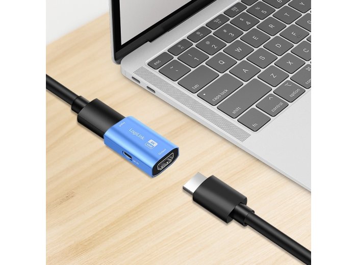 Repeater HDMI, 8K/60HZ, HDCP2.3, Alu, niebieski